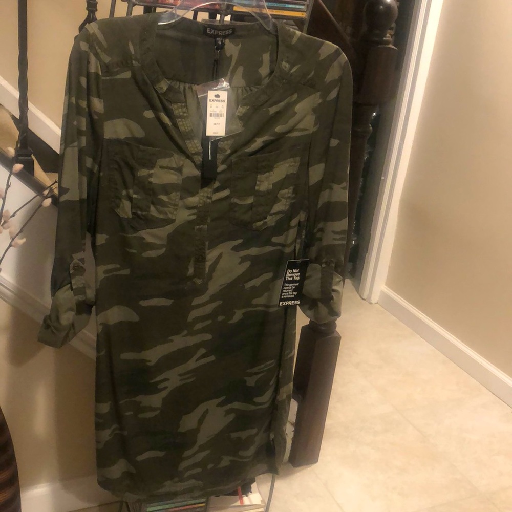 Camo Shirt Dress -XS